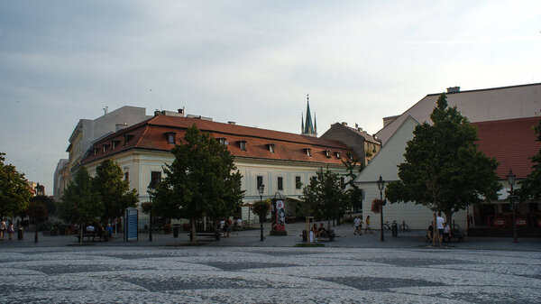 Architecture and nice street of Nitra, beautiful slovakian city. Amazing place and square