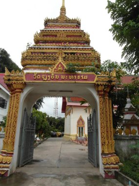 Güzel ve orijinal Laos. Vientiane 'in başkenti. Güneydoğu Asya 'da alışılmadık bir yolculuk. Filtresiz fotoğraf.