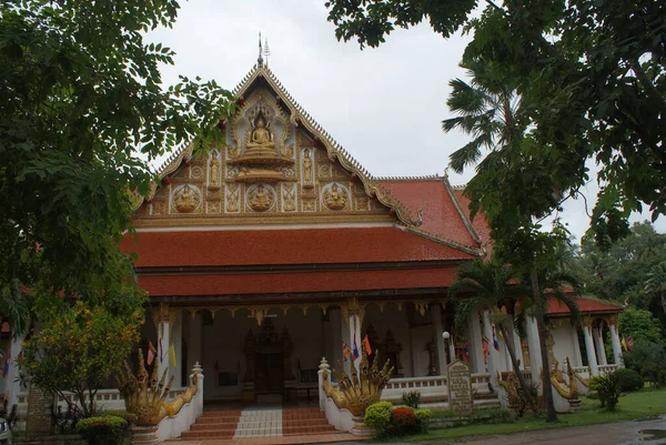 Hermoso Original Laos Capital Vientiane Viaje Inusual Través Del Sudeste — Foto de Stock