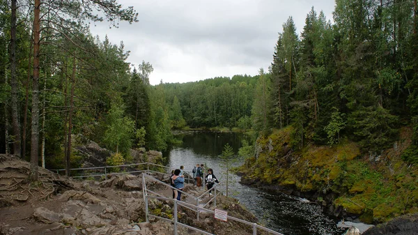 Kivac Rezervací Vodopádem Karelijské Republice Ruská Federace Velmi Krásné Místo — Stock fotografie