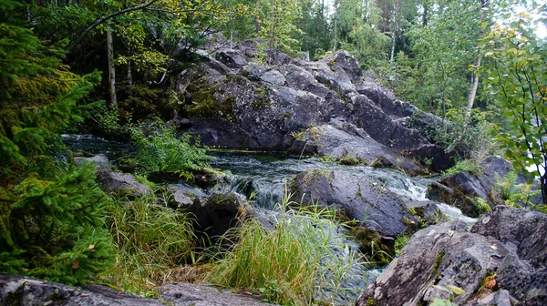 Kivac Uma Reserva Cachoeira República Carélia Federação Russa Lugar Muito — Fotografia de Stock