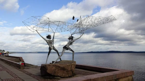 Petrozavodsk Vacker Stad Vid Stranden Sjön Onega Beläget Norra Ryssland — Stockfoto