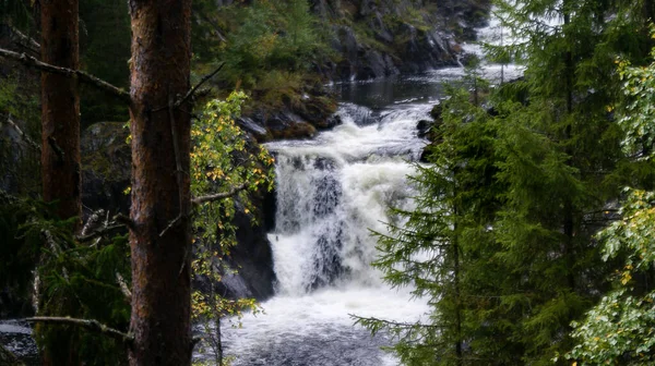 Kivac Reserve Waterfall Republic Karelia Russian Federation Very Beautiful Place Royalty Free Stock Photos