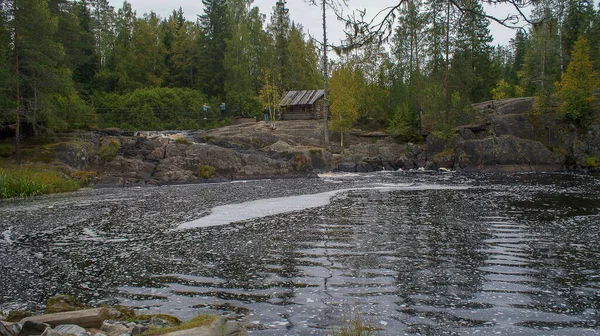 Wodospad Ruskeala Wspaniały Park Naturalny Północnej Rosji Republika Karelii Niedaleko — Zdjęcie stockowe