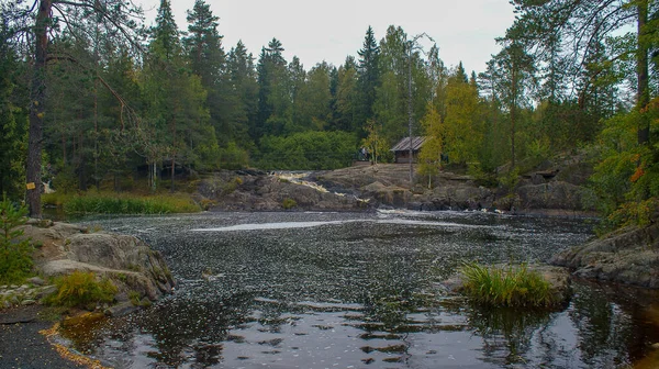 Ruskeala Falls Maravilloso Parque Natural Norte Rusia República Karelia Lejos — Foto de Stock