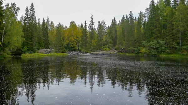 Ruskeala Falls Wonderful Natural Park Northern Russia Republic Karelia Far — Stock Photo, Image