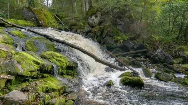 Prokinkoski Uma Usina Hidrelétrica Abandonada Carélia Aqui Está Uma Cachoeira — Fotografia de Stock