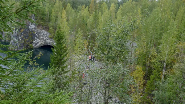 Русский Север Каньон Наводнен Водой Парком Рускеала Горта Древний Эпический — стоковое фото