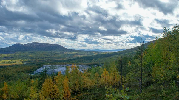 Impresionante Naturaleza Del Norte Ruso Tundra Región Murmansk Magnífico Otoño — Foto de Stock