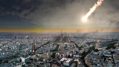 Meteor Büyük Şehir 'e Çarpar ve Binaları Patlatır 