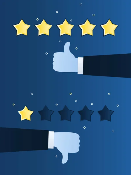Bewertungskonzept Kundenbewertung Ein Und Fünf Sterne Bewertung — Stockvektor