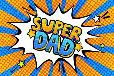 Ses konuşma balonu pop sanat tarzı iletisinde süper baba