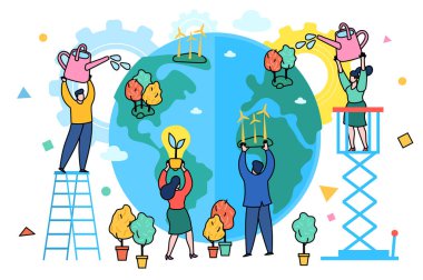 Dünya günü ve ekoloji enerji tasarrufu gezegeni kurtarmak, kavramı