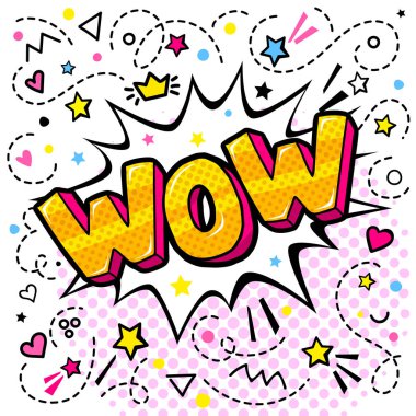 Word kabarcık pop sanat çizgi roman tarzı Vay.