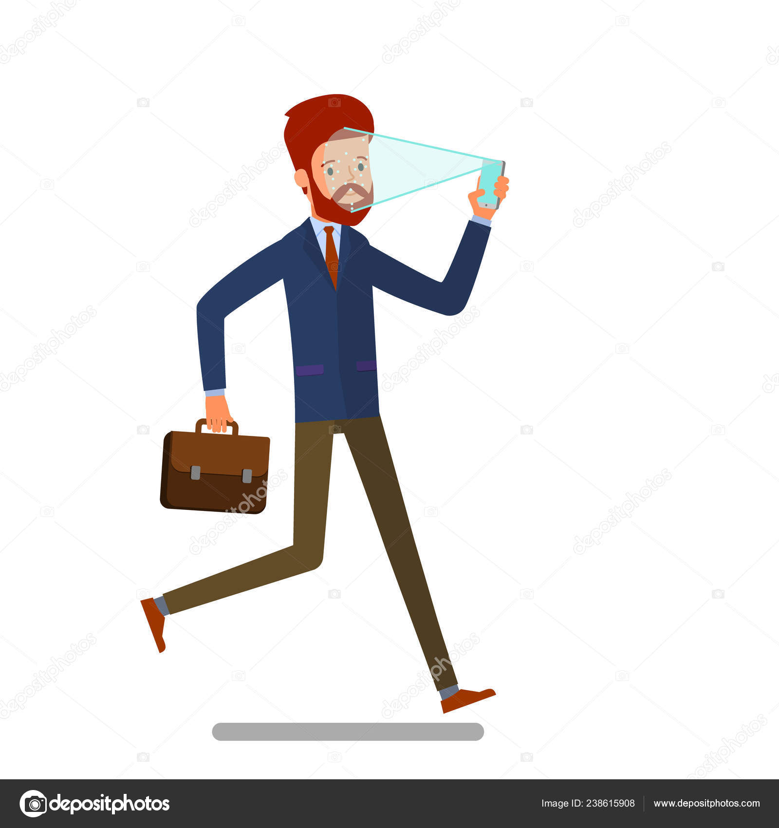Concepto Identificación Facial Hombre Negocios Dibujos Animados Corre Sostiene Teléfono vector, gráfico vectorial © VectorStory imagen #238615908 Concepto Identificación Facial Hombre Negocios Dibujos Animados Corre Sostiene Teléfono vector, gráfico vectorial © VectorStory imagen #238615908