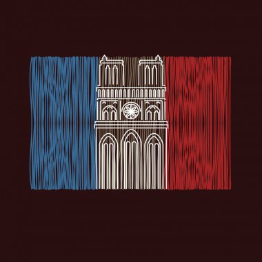 Ateş sembolü ile Notre Dame Katedrali