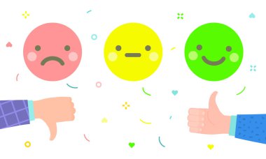 Başparmakları aşağı ve başparmakları yıldız derecelendirmesine kadar el. Düz tasarım