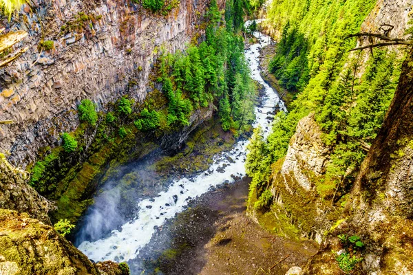 Spahats Creek flowing through the canyon right after the Spahats Falls in Wells Gray Provincial Park at Clearwater, British Columbia, Canada