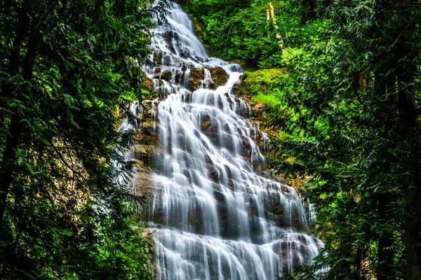 Bridal Veil Falls Waterfall Cascade Mountains Towns Chilliwack Hope British — Stock Photo, Image