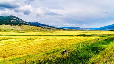 Kamloops, British Columbia, Kanada arasındaki Merritt Otoban 5a boyunca Nicola Vadisi'ndeki çiftlik arazi