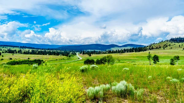 Highway Schlängelt Sich Durch Das Weite Grasland Des Nicola Tals — Stockfoto