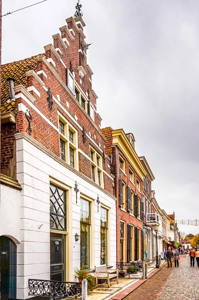 Casas Tijolo Históricas Século Xiv Aldeia Piscatória Holandesa Elburg Coração — Fotografia de Stock