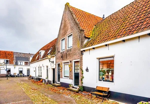 Ιστορικά Σπίτια Τούβλου Στο Χωριό Ολλανδικό Ψαροχώρι Του 14Ου Αιώνα — Φωτογραφία Αρχείου