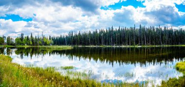 Şafak kızdırma Pond Lac Le Jeune Kamloops, British Columbia, Kanada yakınındaki yakınlarındaki Meadow Creek yolu