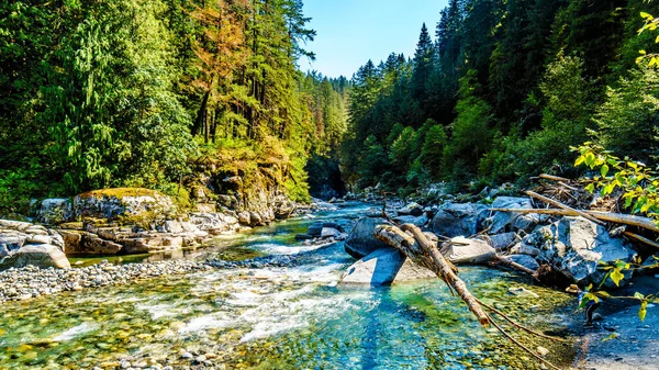 Rio Coquihalla Flui Através Parque Provincial Coquihalla Canyon Passa Pelos — Fotografia de Stock