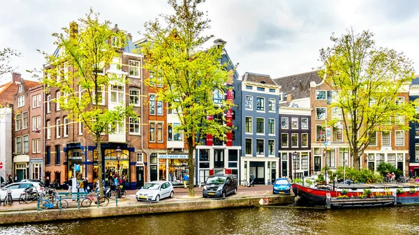 Amsterdam Nizozemsko Září 2018 Čluny Prinsengracht Bloemstraat Jordaanské Okres Starém — Stock fotografie