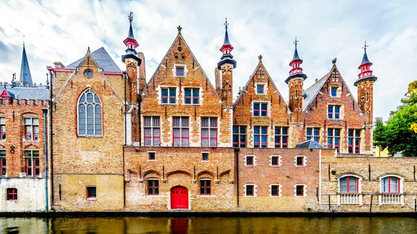 Les Pignons Historiques Arrière Bâtiment Brugse Vrije Sur Canal Groenerei — Photo