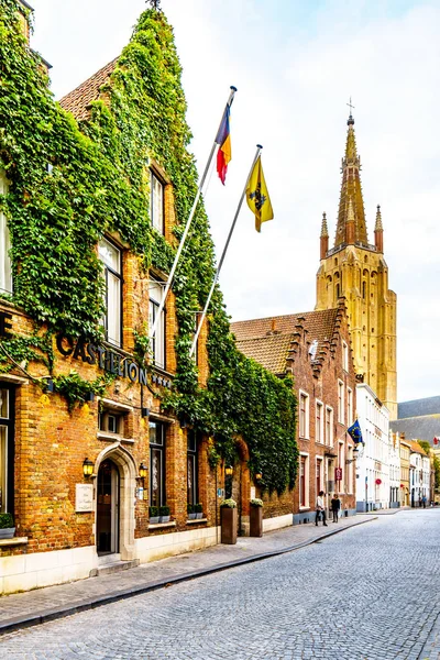 Brugge Belgien September 2018 Eine Der Vielen Gepflasterten Straßen Herzen — Stockfoto