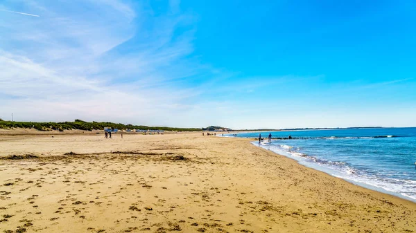 The wide and clean sandy beach at Banjaardstrand along the Oosterschelde inlet at the Schouwen-Duiveland peninsula in the province of Zeeand in the Netherlands