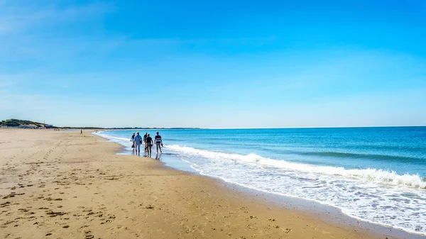 Amplia Limpia Playa Arena Banjaardstrand Largo Ensenada Oosterschelde Península Schouwen — Foto de Stock