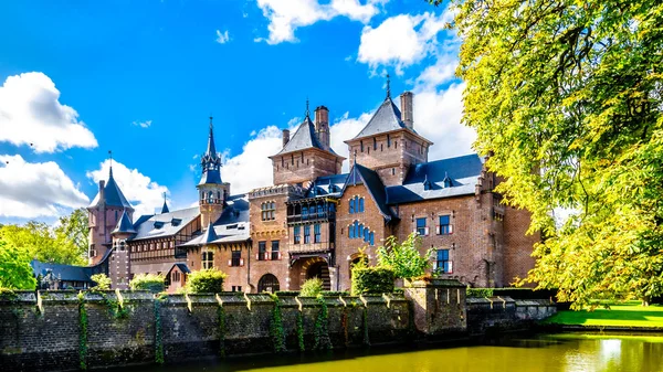 Haarzuilens Ουτρέχτη Ολλανδία Οκτωβρίου 2018 Υπέροχο Κάστρο Ντε Χάαρ Περιβάλλεται — Φωτογραφία Αρχείου