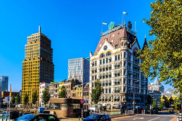 Rotterdam Países Bajos Septiembre 2018 Edificios Históricos Edificios Modernos Gran —  Fotos de Stock