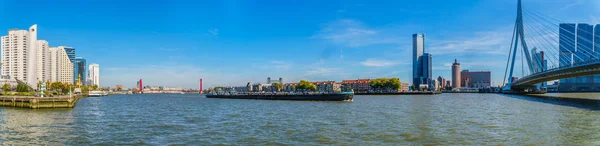 Rotterdam Niederlande 2018 Panoramablick Auf Den Fluss Nieuwe Maas Mit — Stockfoto