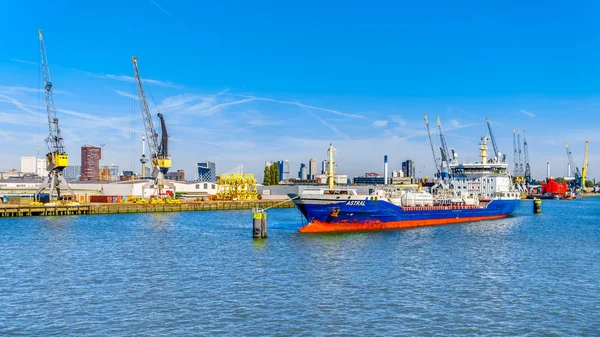 ロッテルダム オランダ 2018 外洋航行忙しい Waalhaven ロッテルダム ヨーロッパ大陸に出入りする商品の主要港の一つのアーバーの支店で — ストック写真