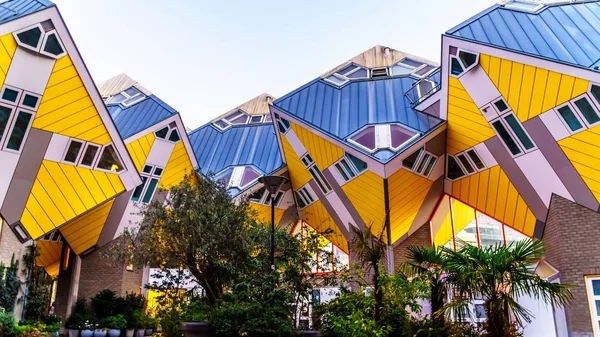 Rotterdam Netherlands Sept 2018 Close Architectural Wonder Cube Housing Complex — Stock Photo, Image