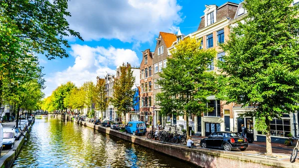 Amsterdam Olanda Settentrionale Paesi Bassi Ottobre 2018 Canale Brouwersgracht Tra — Foto Stock