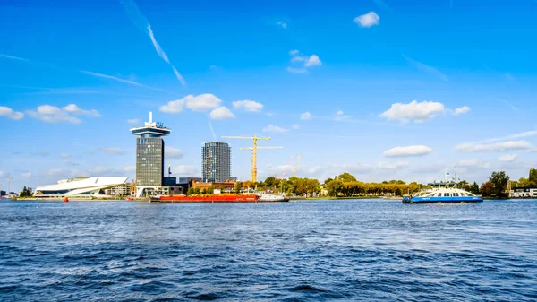 Der Belebte Hafen Het Mit Dem Futuristisch Geformten Filmmuseum Eye — Stockfoto