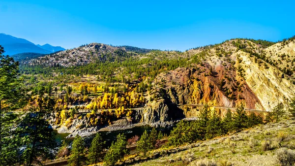 Herbstfarben Und Farbenfrohe Felsen Entlang Des Thompson River White Canyon — Stockfoto