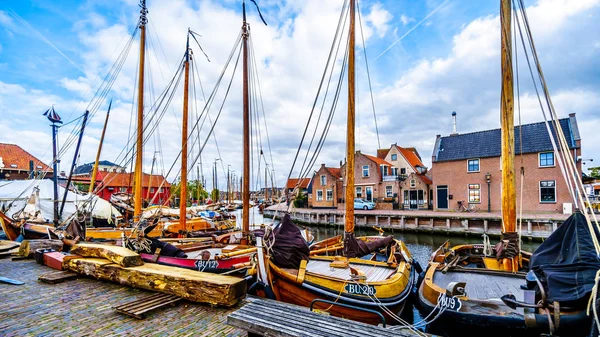 Bunschoten Spakenburg Netherlands Oct 2018 Traditional Wooden Fishing Boats Called — стоковое фото