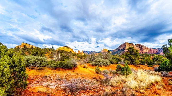 The red rocks of Chicken Point in the Munds Mountain Wilderness viewed from the Little Horse Trail Head at the town of Sedona in northern Arizona in Coconino National Forest, United States of America