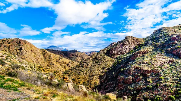 Las Escarpadas Montañas Cordillera Mcdowell Vistas Desde Arizona Highway Sr87 — Foto de Stock