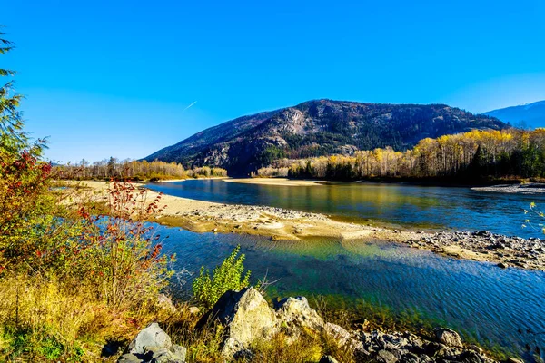 Fall Colors North Thompson River Little Fort Clearwater British Columbia — Stock Photo, Image