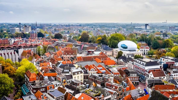 Şehir Merkezindeki Peperbus Kulesinden Tarihi Hansa Kenti Zwolle Nin Havadan — Stok fotoğraf