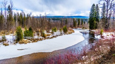 Kar ve buz british columbia, Kanada Cariboo Dağları'nda kış aylarında Wells Gray Provincial Park dere ler ve sulak astar