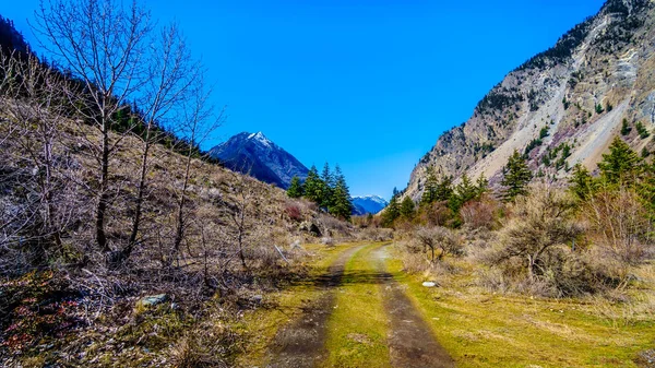 Estrada Terra Nas Montanhas Costeiras Duffey Lake Road Perto Cidade — Fotografia de Stock