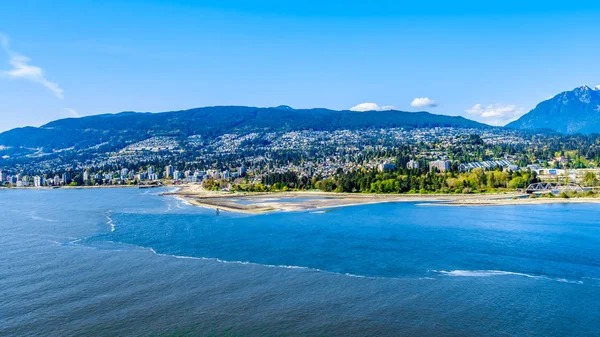 North Vancouver West Vancouver Burrard Inlet Entrance Vancouver Harbor Viewed — Stock Photo, Image